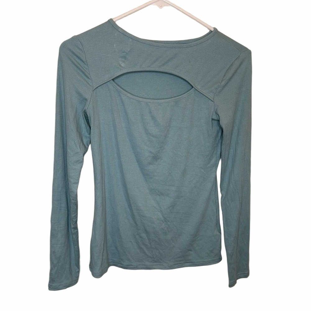 Shein Blue Cut Out Blouse Size Small